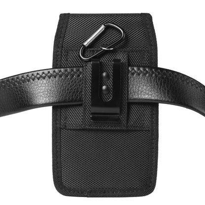 2-Pack Black Universal Heavy-Duty Nylon Belt Holster Pouch with Card Slot â€“ Durable Oxford Cloth Waist Pack for iPhone 16 Pro Max & Android Phones â€“ Vertical & Horizontal Carry Options (M)