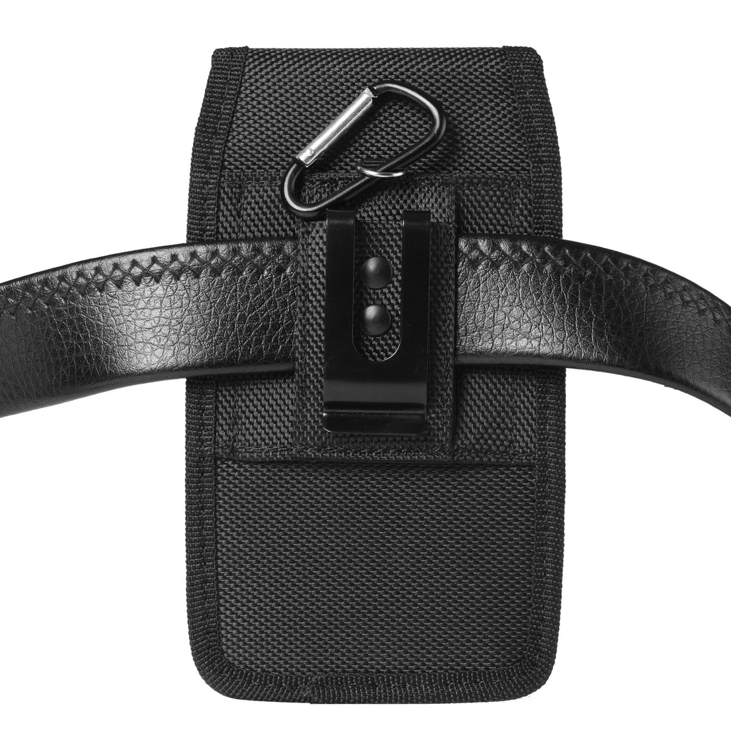 2-Pack Black Universal Heavy-Duty Nylon Belt Holster Pouch with Card Slot â€“ Durable Oxford Cloth Waist Pack for iPhone 16 Pro Max & Android Phones â€“ Vertical & Horizontal Carry Options (XL)
