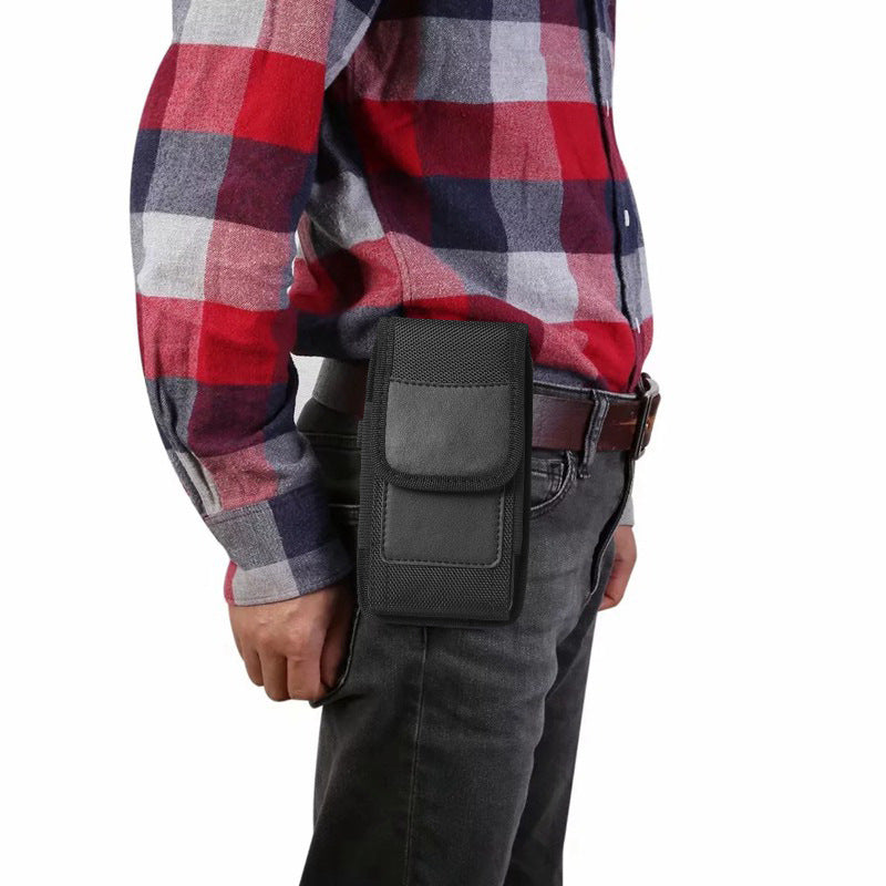 2-Pack Black Universal Heavy-Duty Nylon Belt Holster Pouch with Card Slot â€“ Durable Oxford Cloth Waist Pack for iPhone 16 Pro Max & Android Phones â€“ Vertical & Horizontal Carry Options (XL)