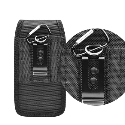 2-Pack Black Universal Heavy-Duty Nylon Belt Holster Pouch with Card Slot â€“ Durable Oxford Cloth Waist Pack for iPhone 16 Pro Max & Android Phones â€“ Vertical & Horizontal Carry Options (XXL)