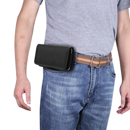 2-Pack Black Universal Heavy-Duty Nylon Belt Holster Pouch with Card Slot â€“ Durable Oxford Cloth Waist Pack for iPhone 16 Pro Max & Android Phones â€“ Vertical & Horizontal Carry Options (XXL)