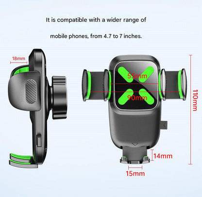 2-Pack Green Universal Car Sun Visor Phone Mount with 360Â° Rotation, Adjustable Clamp for 4.7-7 Inch Phones, Hands-Free Navigation & Charging Support for Safe Driving