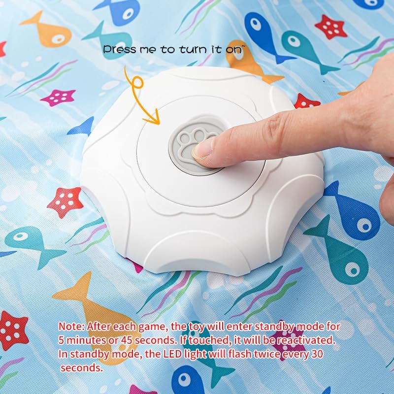 Automatic Cat Hunting Game Mat with 360° Teaser Wand, USB-C Rechargeable Interactive Pet Toy for Indoor Cats, Self-Entertainment Hide-and-Seek Play Mat, Durable Fabric & ABS Construction(Five-cent duck design)