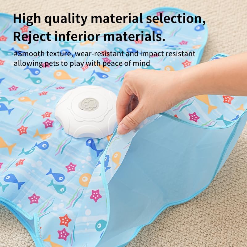 Automatic Cat Hunting Game Mat with 360° Teaser Wand, USB-C Rechargeable Interactive Pet Toy for Indoor Cats, Self-Entertainment Hide-and-Seek Play Mat, Durable Fabric & ABS Construction(Triangle Duck Design)