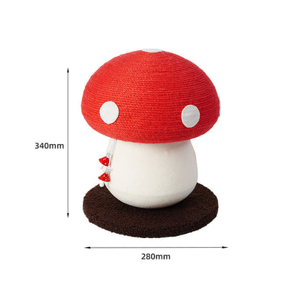 Red Mushroom Cat Tree with Sisal Scratching Post - Large Vertical Cat Climber, Durable Scratch-Resistant Design with Hanging Toys, Stylish Home Decor for Indoor Cats(340mm*280mm)