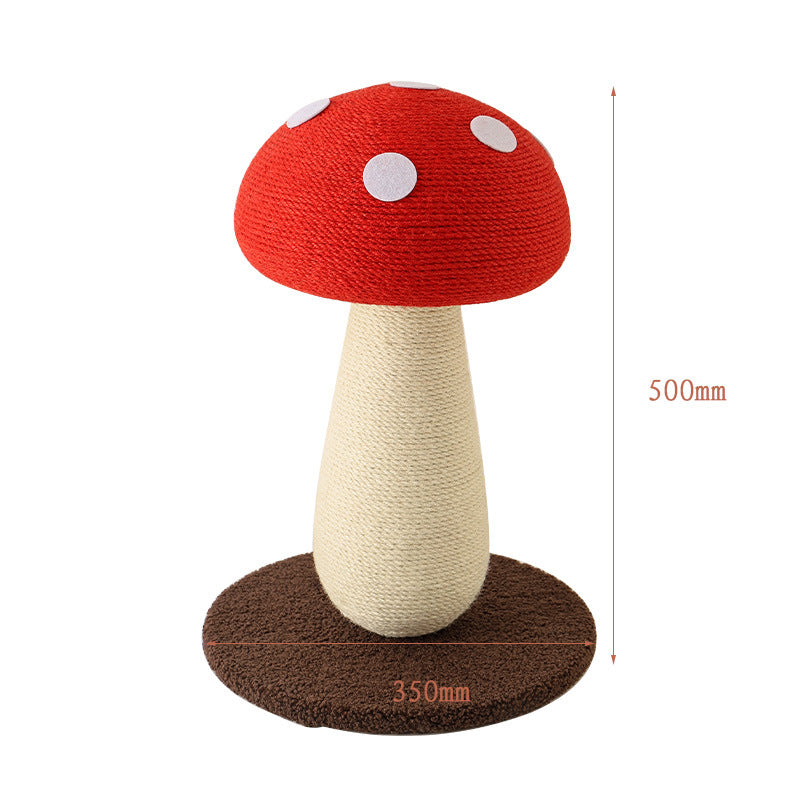 Red Mushroom Cat Tree with Sisal Scratching Post - Large Vertical Cat Climber, Durable Scratch-Resistant Design with Hanging Toys, Stylish Home Decor for Indoor Cats(500mm*350mm)