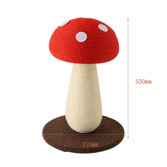 Red Mushroom Cat Tree with Sisal Scratching Post - Large Vertical Cat Climber, Durable Scratch-Resistant Design with Hanging Toys, Stylish Home Decor for Indoor Cats(500mm*350mm)