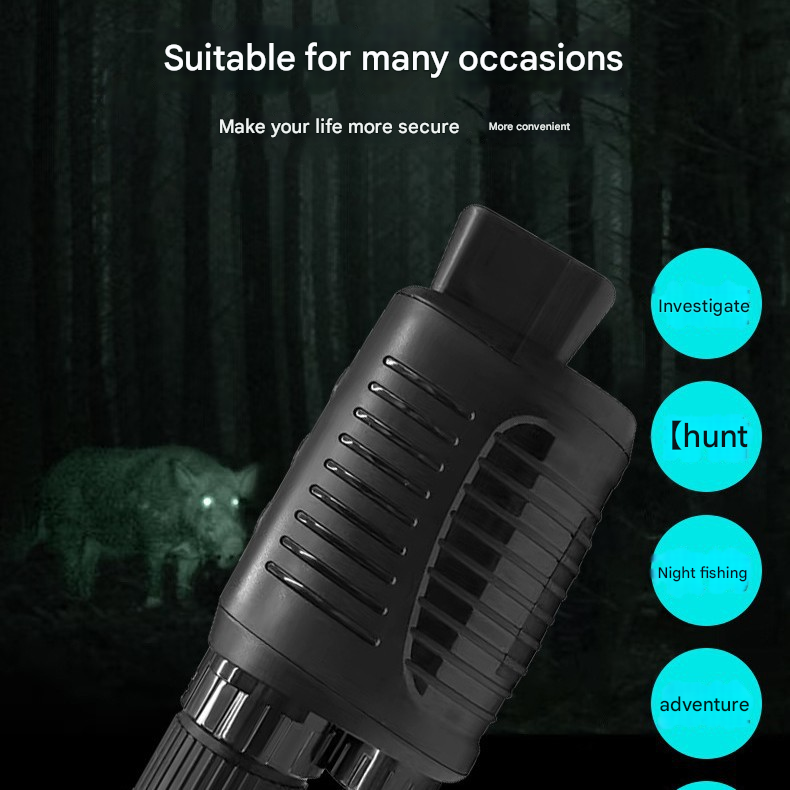 R7 Monocular Night Vision Device with 10x Digital Zoom 2.5K QHD Video Recording Infrared Night Vision for Outdoor Hunting Camping Security Surveillance