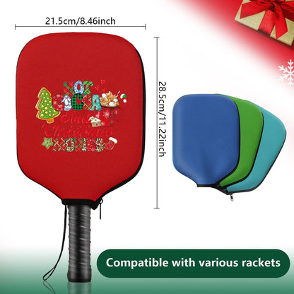 Black Neoprene Pickleball Paddle Cover Protective Case with Fun Graphic Design Durable Beach Tennis Racket Sleeve Bag for Table Tennis Paddles Shockproof Sports Equipment Storage(Style:1)