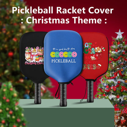Black Neoprene Pickleball Paddle Cover Protective Case with Fun Graphic Design Durable Beach Tennis Racket Sleeve Bag for Table Tennis Paddles Shockproof Sports Equipment Storage(Style:4)