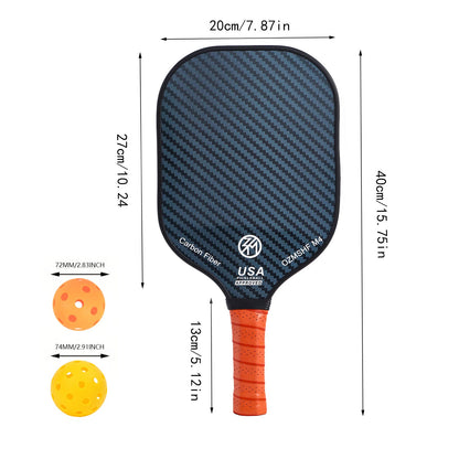 Professional Carbon Fiber Pickleball Paddle Set with Advanced Polymer Core - Includes Outdoor Balls & Portable Mesh Carry Bag(LT-604)