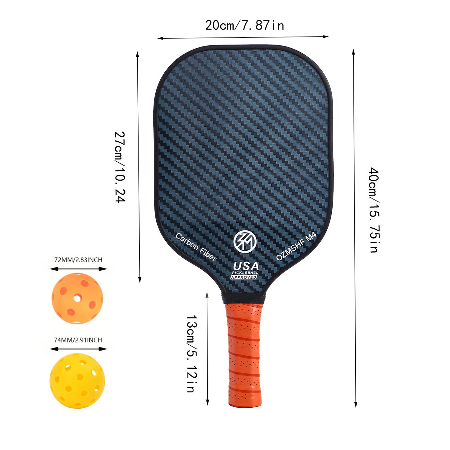 Professional Carbon Fiber Pickleball Paddle Set with Advanced Polymer Core - Includes Outdoor Balls & Portable Mesh Carry Bag(LT-605)