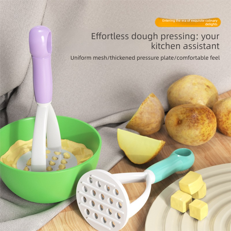 3-Pack Blue Manual Potato Masher - Baby Food Maker & Vegetable Ricer with Reinforced Arch Design, Durable PP Kitchen Tool for Mashing Potatoes, Sweet Potatoes, and Fruits