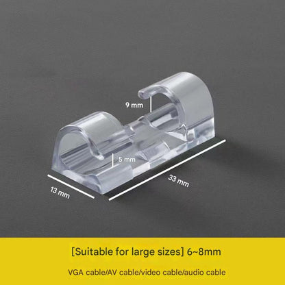100 Pack Self-Adhesive Cable Clips Non-Marking Cord Management Holder for Desk and Car, Drill-Free Wire Fixer Solution for Local Workspaces(Large size)