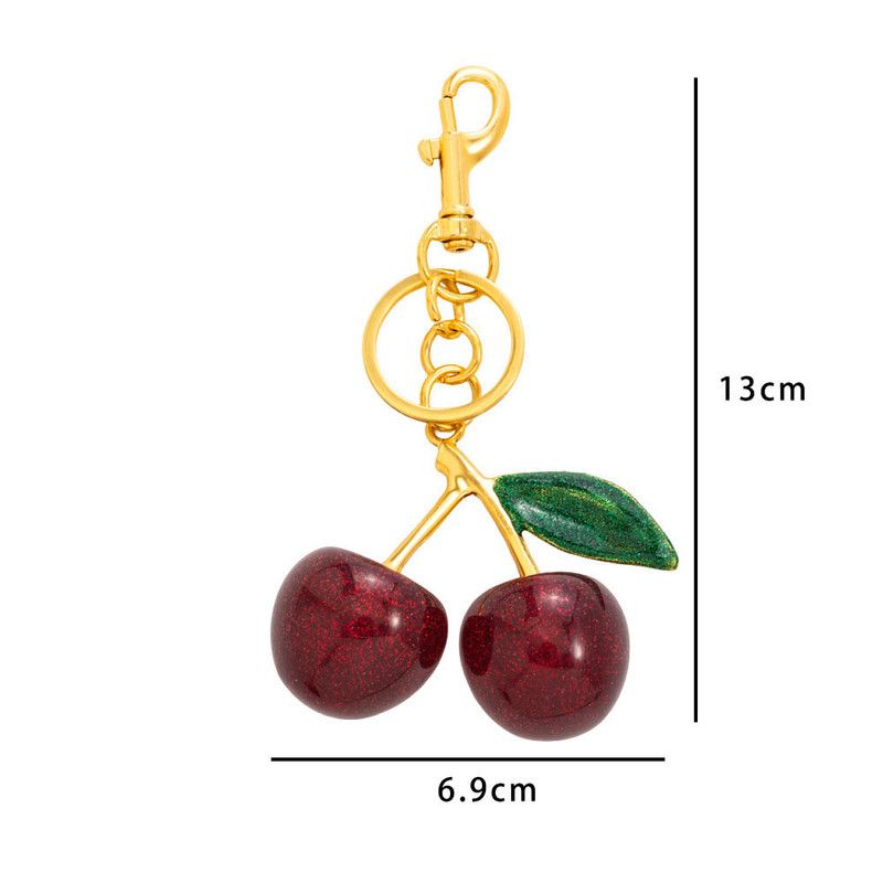 Fashionable Cherry Keychain with Fruit Pendant for Handbags and Keys Stylish Accessory Solution for Local Trendsetters(A01)