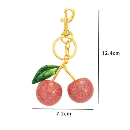 Fashionable Cherry Keychain with Fruit Pendant for Handbags and Keys Stylish Accessory Solution for Local Trendsetters(A02)