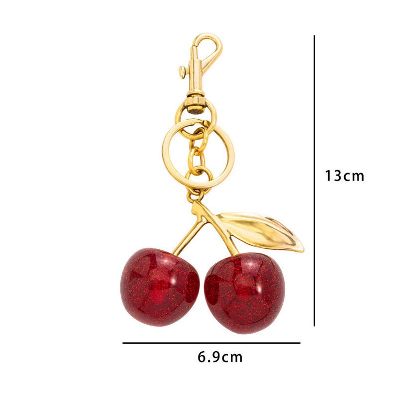 Fashionable Cherry Keychain with Fruit Pendant for Handbags and Keys Stylish Accessory Solution for Local Trendsetters(A03)