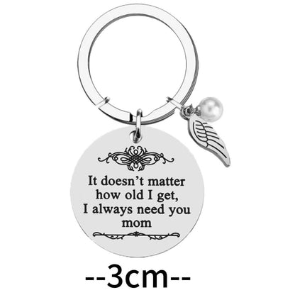 Stainless Steel Mother's Day Keychain with Gift Box and Velvet Bag Gratitude Gift for Mom Meaningful Keepsake for Local Families and Special Celebrations
