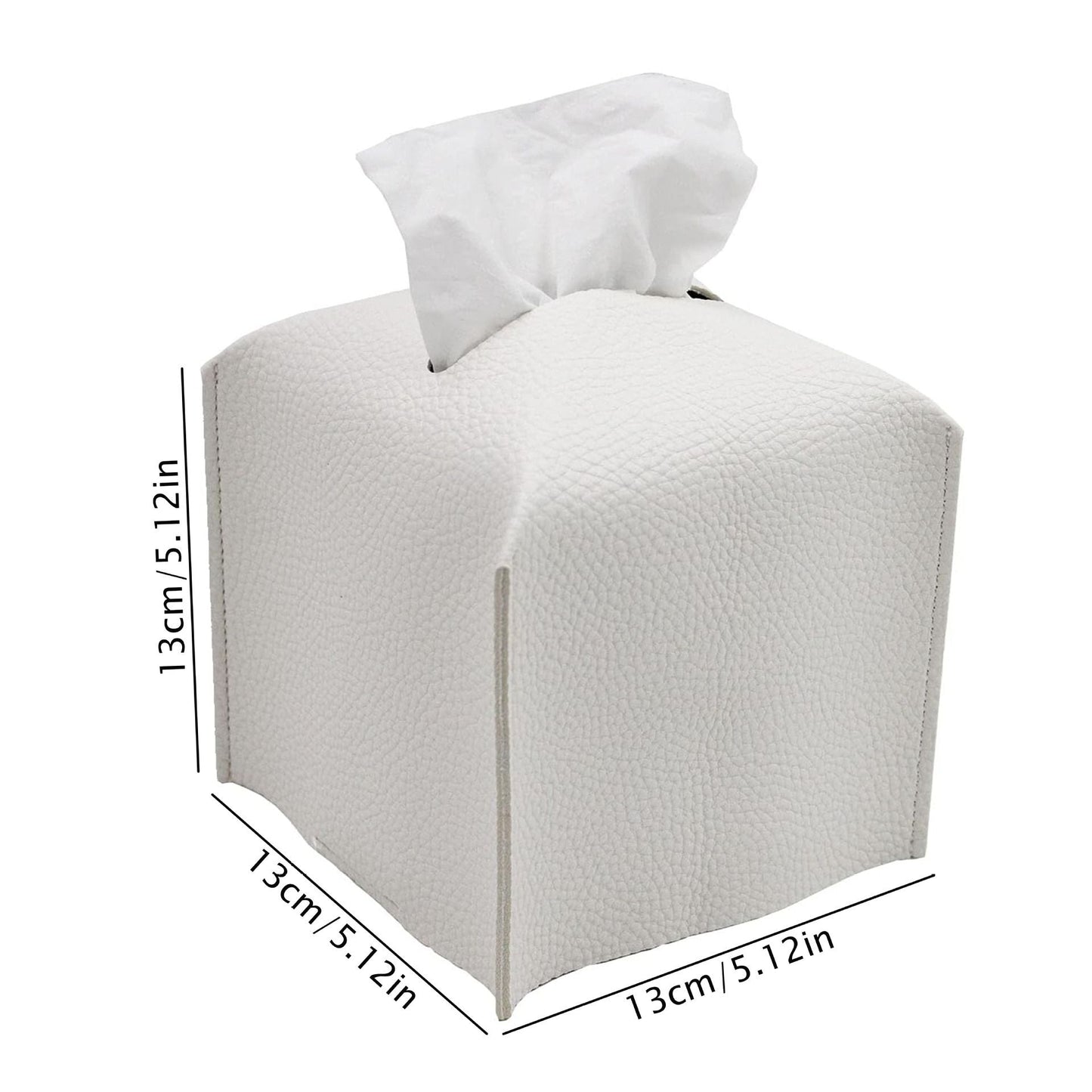 2 Pack White PU Leather Rectangular Tissue Box Covers Foldable Roll Paper Bag for Car Home and Bathroom Modern Storage Solution for Local Households