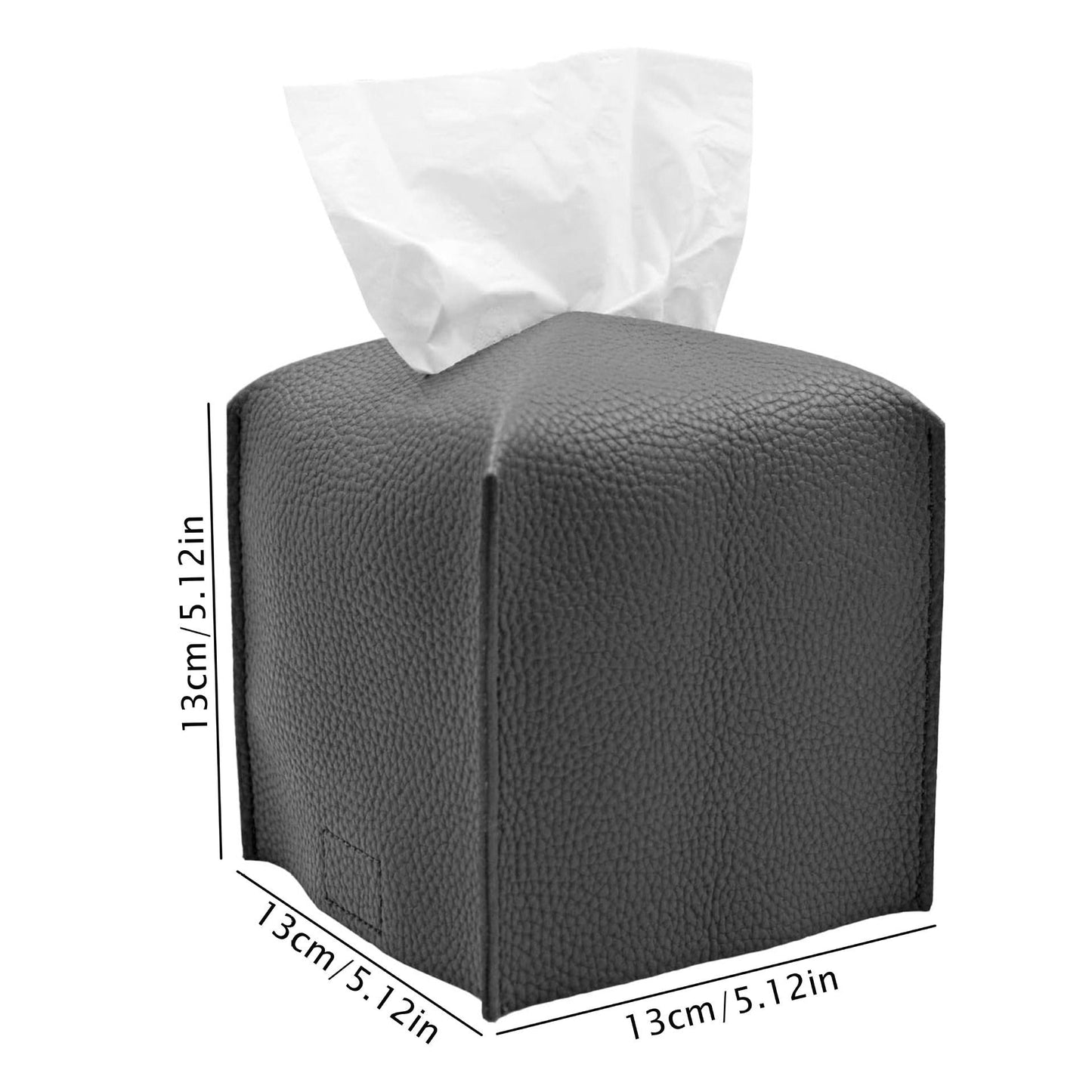 2 Pack Dark grey PU Leather Rectangular Tissue Box Covers Foldable Roll Paper Bag for Car Home and Bathroom Modern Storage Solution for Local Households