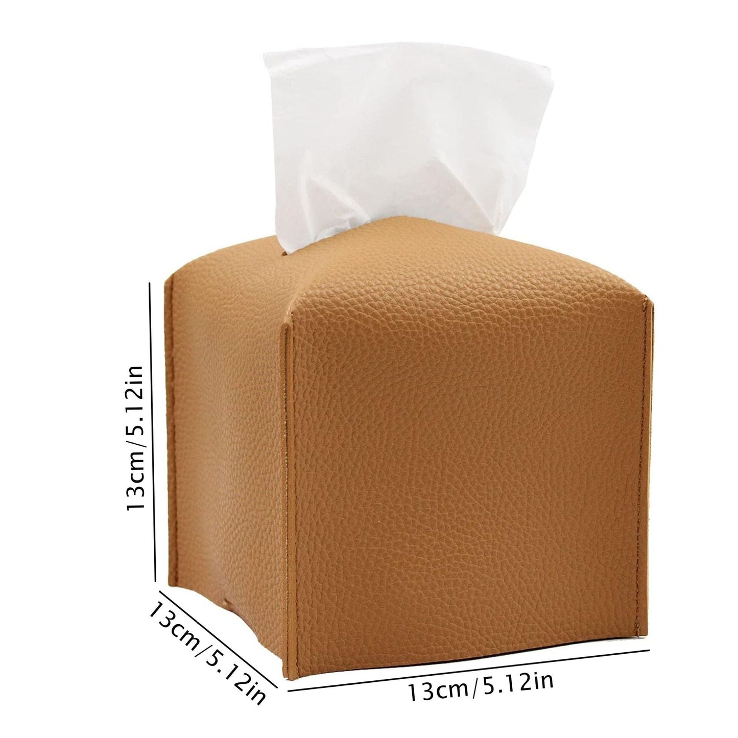 2 Pack Brown PU Leather Rectangular Tissue Box Covers Foldable Roll Paper Bag for Car Home and Bathroom Modern Storage Solution for Local Households