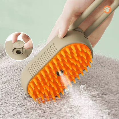 2 Pieces Khaki Pet Electric Spray Massage Comb for Dogs and Cats 3-in-1 Steam Grooming Brush for De-shedding and Waterless Cleaning Solution for Local Pet Owners