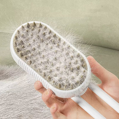 2 Pieces Khaki Pet Electric Spray Massage Comb for Dogs and Cats 3-in-1 Steam Grooming Brush for De-shedding and Waterless Cleaning Solution for Local Pet Owners