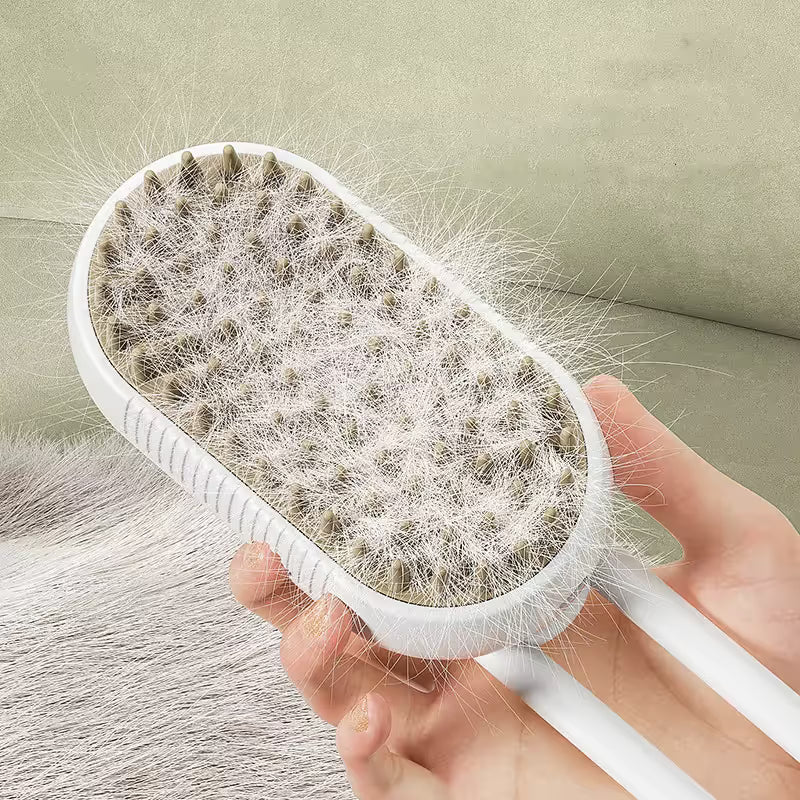 2 Pieces White Pet Electric Spray Massage Comb for Dogs and Cats 3-in-1 Steam Grooming Brush for De-shedding and Waterless Cleaning Solution for Local Pet Owners