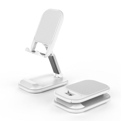 White Adjustable Desktop Phone Stand Telescopic Foldable Portable Tablet Holder for Home Office and Streaming Ergonomic Solution for Local Professionals