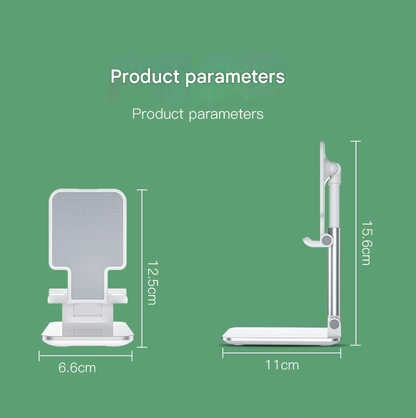 Black Adjustable Desktop Phone Stand with Height Extension and Foldable Design for Online Classes and Streaming Comfortable Hands-Free Solution for Local Users