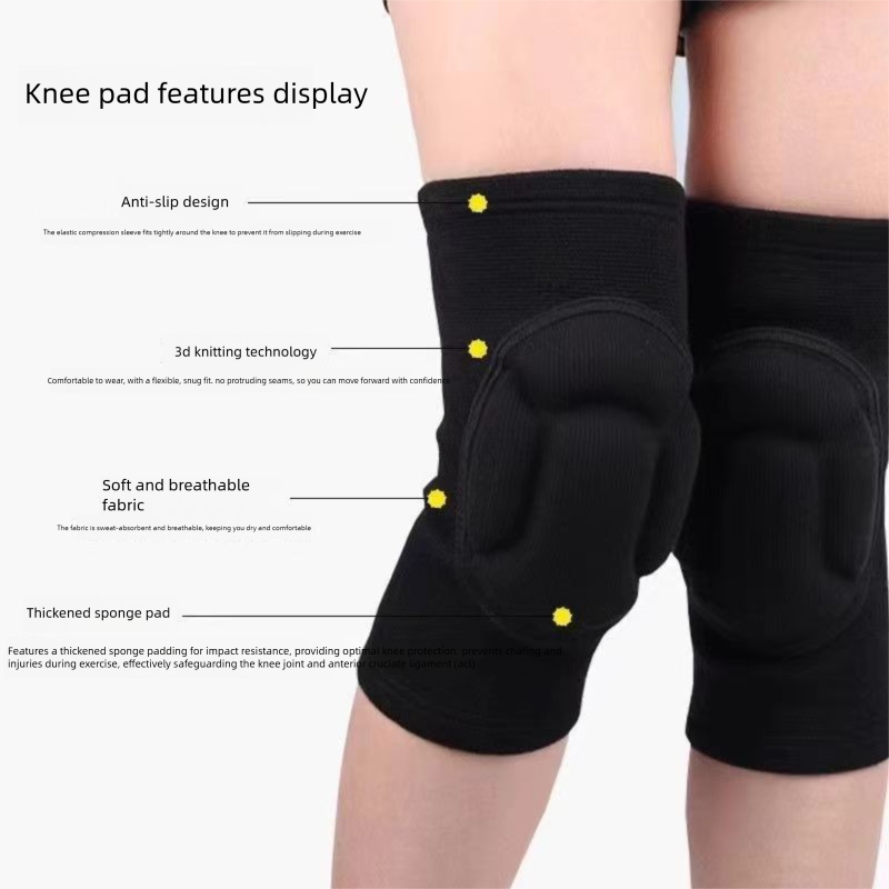 Size L Black Protective Sponge Knee Pads for Cycling and Climbing Impact Resistant Guard Pair for Sports and Roller Skating Comfort Solution for Local Athletes(1 Pair)