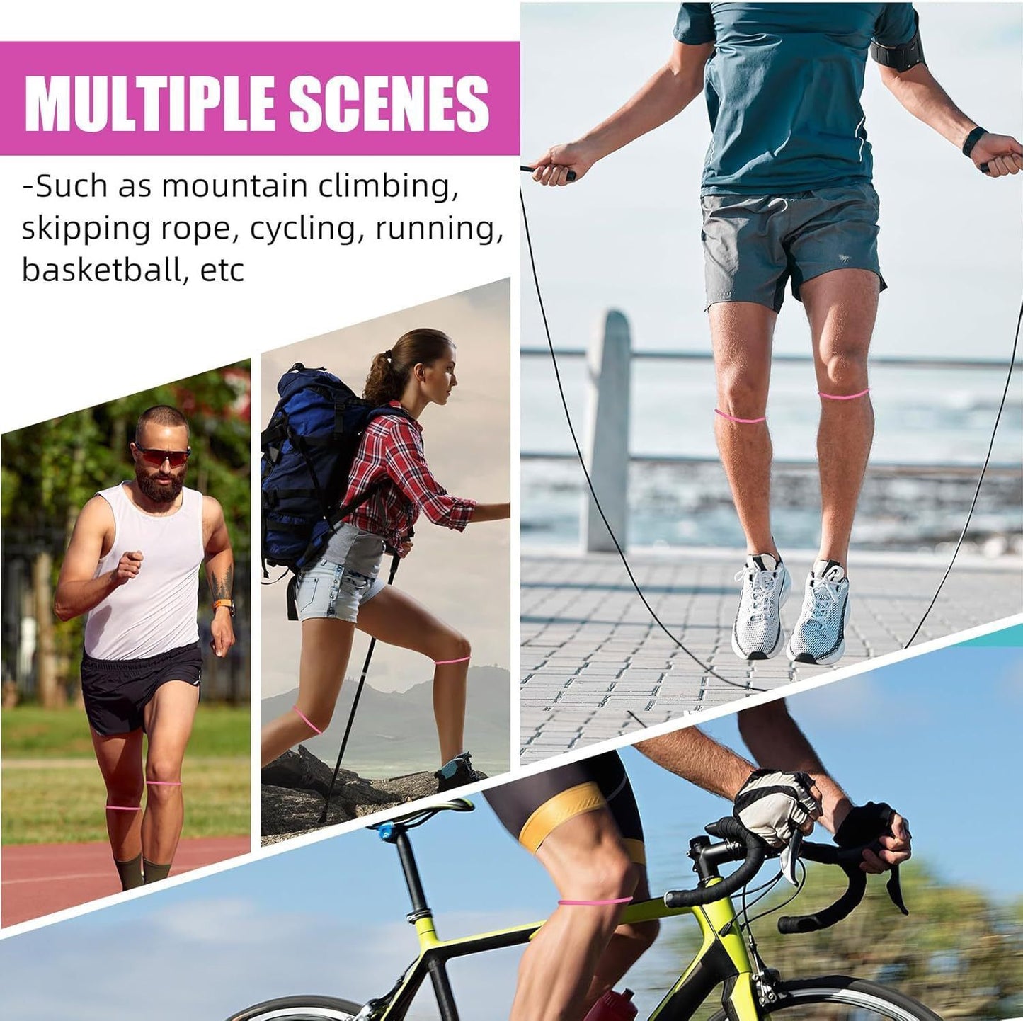5 Pairs Skin color Patellar Tendon Silicone Stabilizer Knee Straps for Running and Basketball, Breathable Elastic Support Bands for Local Active Individuals(Pressurised version)