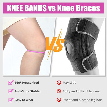 5 Pairs Skin color Patellar Tendon Silicone Stabilizer Knee Straps for Running and Basketball, Breathable Elastic Support Bands for Local Active Individuals(Pressurised version)