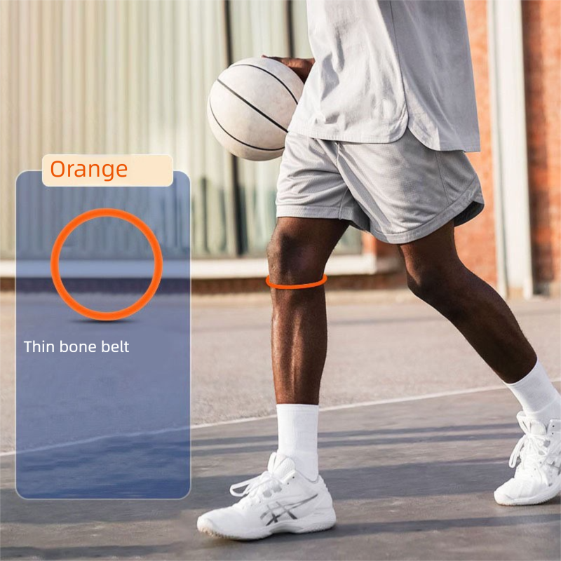 5 Pairs Orange Patellar Tendon Silicone Stabilizer Knee Straps for Running and Basketball, Breathable Elastic Support Bands for Local Active Individuals