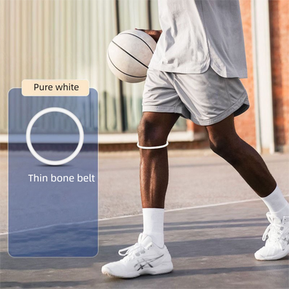 5 Pairs White Patellar Tendon Silicone Stabilizer Knee Straps for Running and Basketball, Breathable Elastic Support Bands for Local Active Individuals