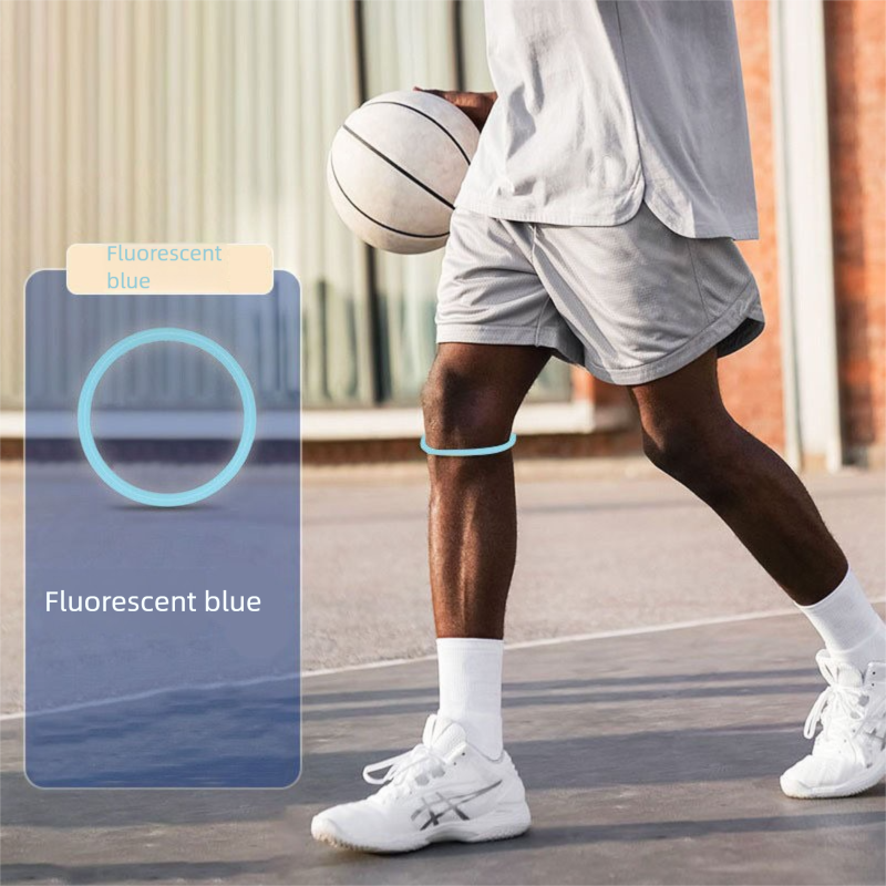 5 Pairs Light blue Patellar Tendon Silicone Stabilizer Knee Straps for Running and Basketball, Breathable Elastic Support Bands for Local Active Individuals