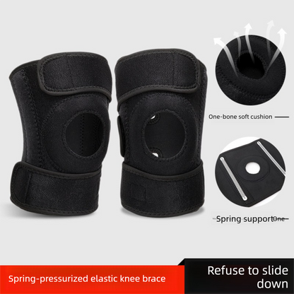 Black Upgraded Sport Knee Pads with Dual Spring Support and Shock Absorption for Basketball Cycling and Training Stabilizing Joint Compression for Local Athletes