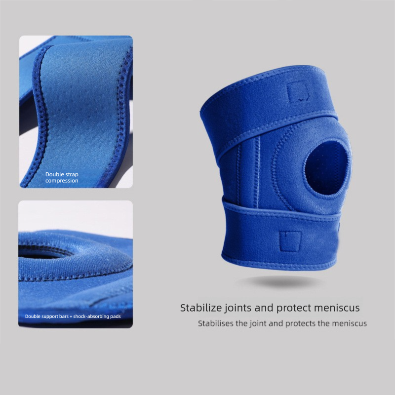 Blue Upgraded Sport Knee Pads with Dual Spring Support and Shock Absorption for Basketball Cycling and Training Stabilizing Joint Compression for Local Athletes
