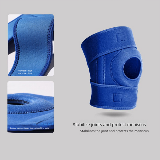 Blue Upgraded Sport Knee Pads with Dual Spring Support and Shock Absorption for Basketball Cycling and Training Stabilizing Joint Compression for Local Athletes