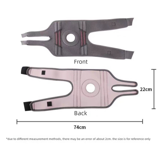 Grayish pink Adjustable Open Patella Knee Brace with Spring Support and Compression Straps for Basketball Squats and Running Joint Protection for Local Athletes
