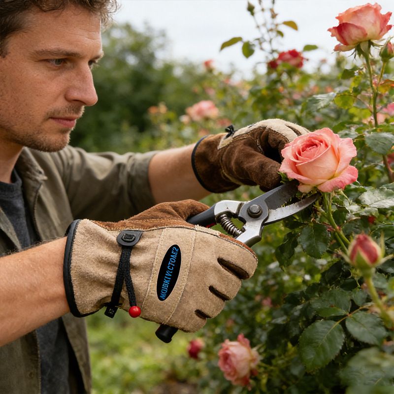 Size S Durable Cowhide Work Gloves for Welding Gardening and Outdoor Camping Thorn Proof Heat Resistant Hand Protection for Local Professionals