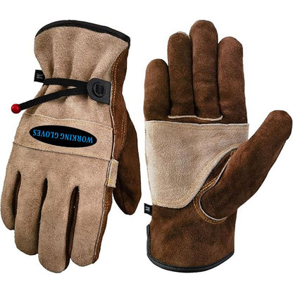 Size M Durable Cowhide Work Gloves for Welding Gardening and Outdoor Camping Thorn Proof Heat Resistant Hand Protection for Local Professionals