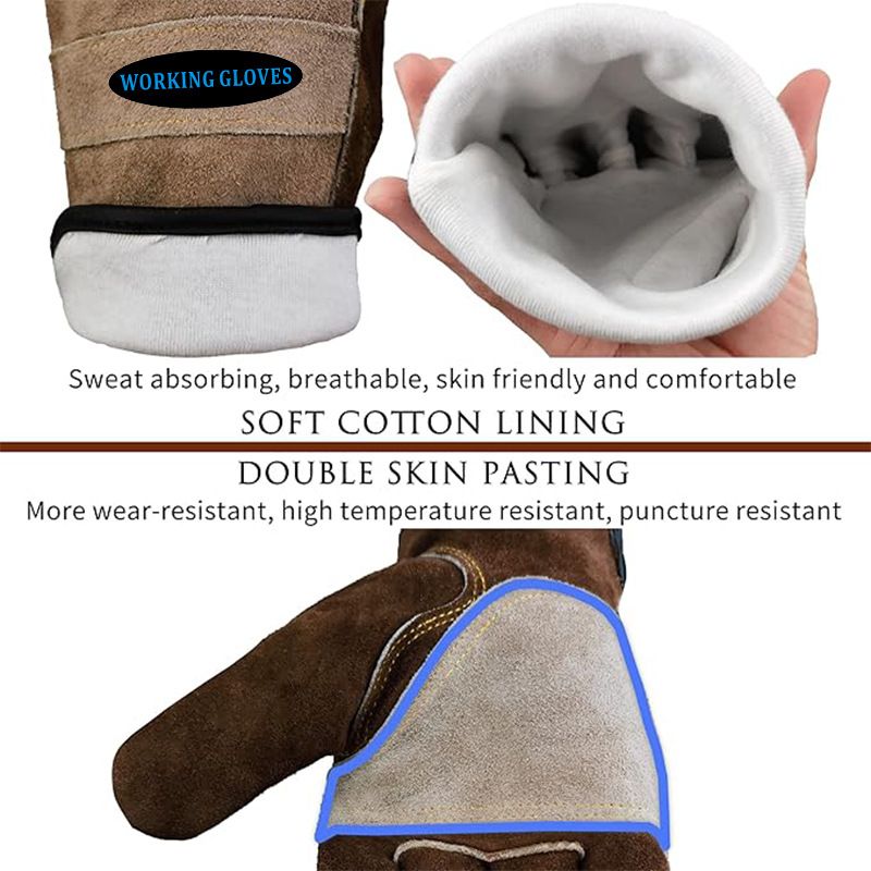 Size M Durable Cowhide Work Gloves for Welding Gardening and Outdoor Camping Thorn Proof Heat Resistant Hand Protection for Local Professionals