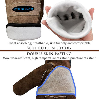 Size L Durable Cowhide Work Gloves for Welding Gardening and Outdoor Camping Thorn Proof Heat Resistant Hand Protection for Local Professionals
