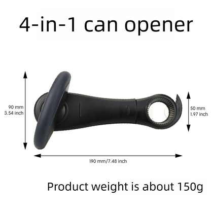 Black Multifunctional Manual Can Opener with Safe Smooth Edge Cutting Effort-Saving Design for Home Kitchen Easy Opening Solution for Local Households