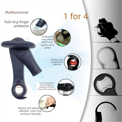 Blue Multifunctional Manual Can Opener with Safe Smooth Edge Cutting Effort-Saving Design for Home Kitchen Easy Opening Solution for Local Households