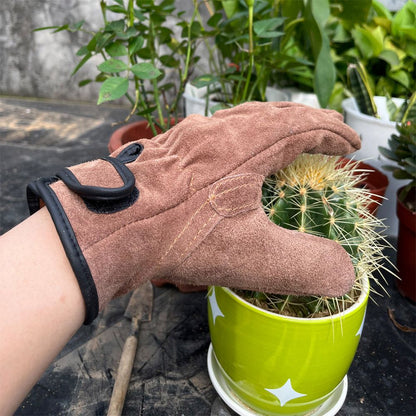 Size 2XL Heavy-Duty Cowhide Protective Gloves with Heat Resistant and Wear-Proof Leather for Outdoor Camping Welding and Industrial Work Reliable Hand Guard for Local Professionals