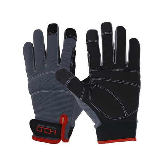 Size L Touchscreen Work Gloves - Reinforced Padded Palm with Shock Absorption - Lightweight Flexible Mechanic Gloves with Adjustable Wrist Strap, High Dexterity for DIY Maintenance, Gardening and Workshop Tasks