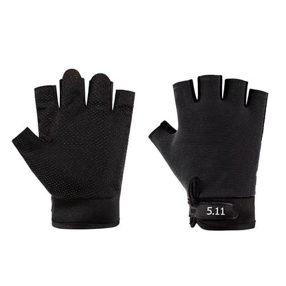 Black Tactical Half Finger Gloves with Hard Knuckle Protection - Non-Slip Breathable Combat Gloves for Men and Women, Heavy Duty Fingerless Design for Outdoor Training, Hiking, Cycling and Shooting