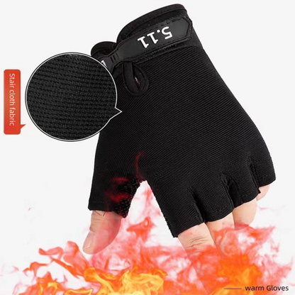 Black Tactical Half Finger Gloves with Hard Knuckle Protection - Non-Slip Breathable Combat Gloves for Men and Women, Heavy Duty Fingerless Design for Outdoor Training, Hiking, Cycling and Shooting